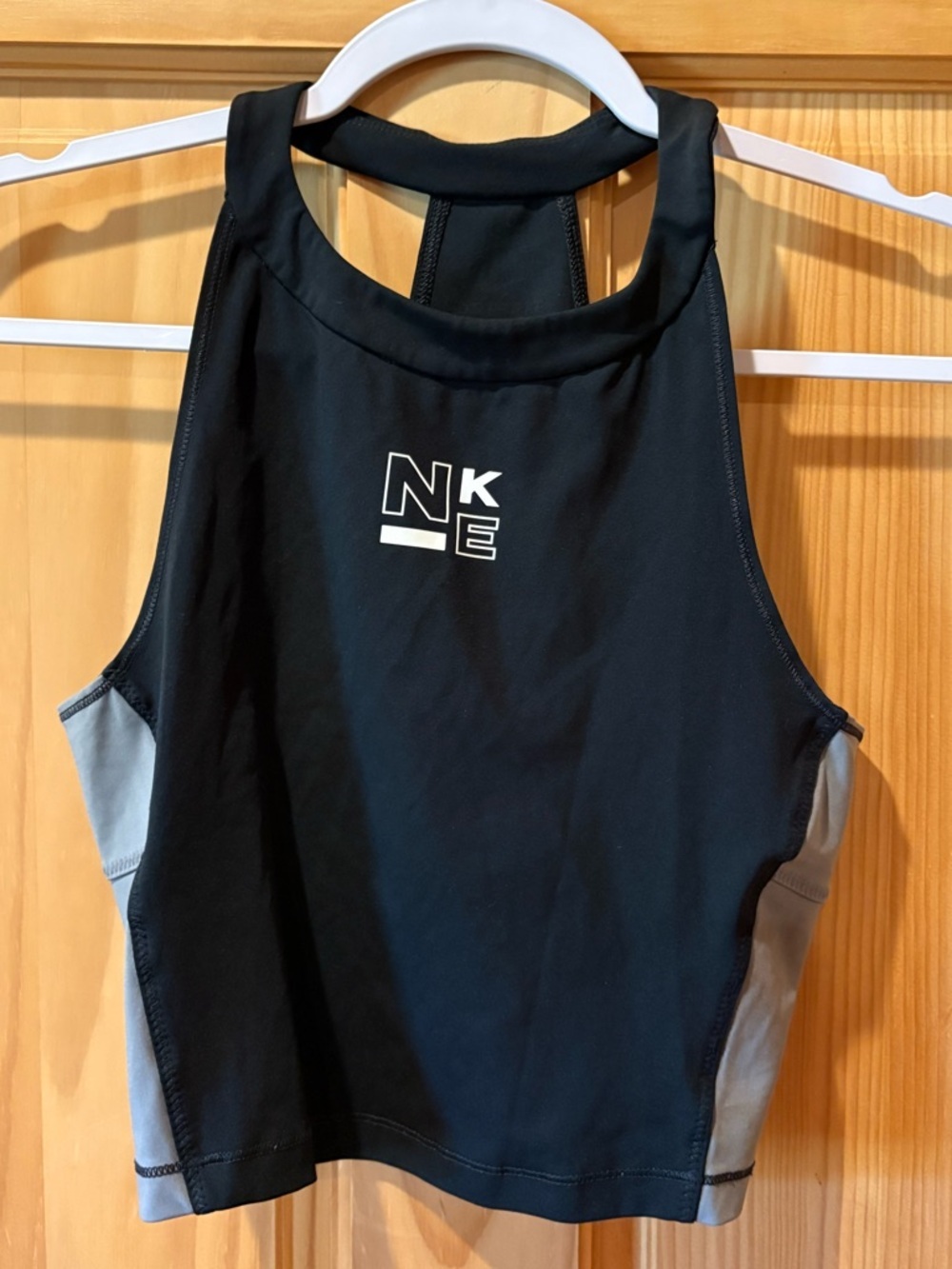 Nike Pro Dri-FIT Women's Cropped Training Tank Top black iron grey size S